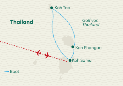 Karte Thailand Inselhüpfen Privatreise